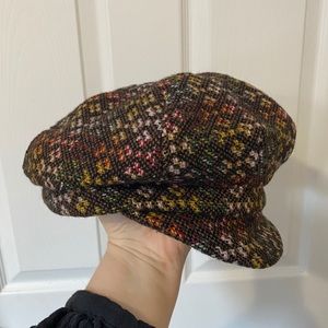 Vtg Welsh Woollens Multi Color Newsboy Hat